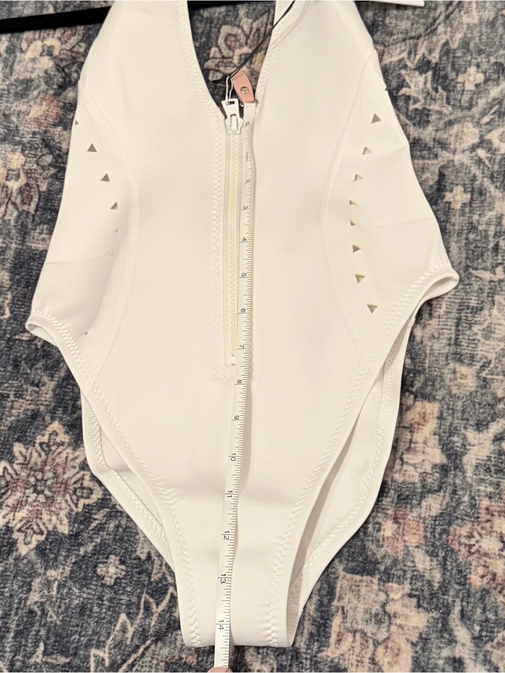 GIGI C| NWT White Halter One-Piece Swimsuit with Zipper Front in Size XS - Picture 6 of 13